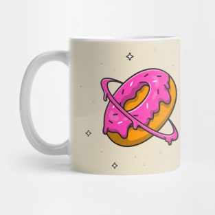 Doughnut Planet Cartoon Illustration Mug